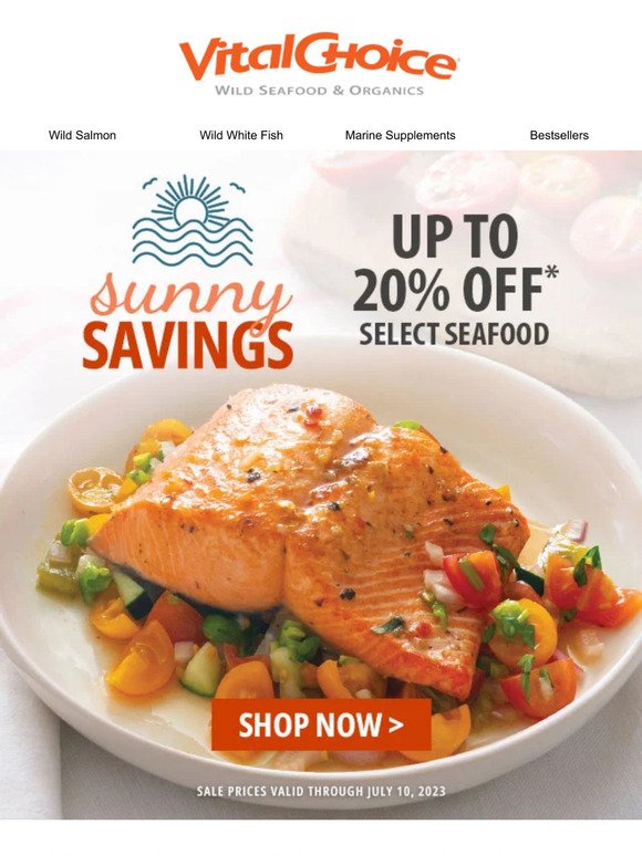 Save on wild seafood 🍤 up to 20% off.