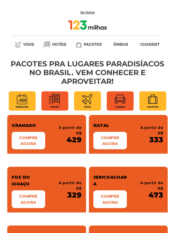 PACOTES BRASIL ✈️  A partir de R$ 321
