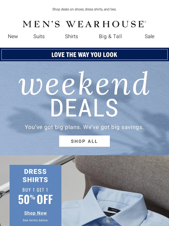 Men's Wearhouse Email Newsletters Shop Sales, Discounts, and Coupon Codes
