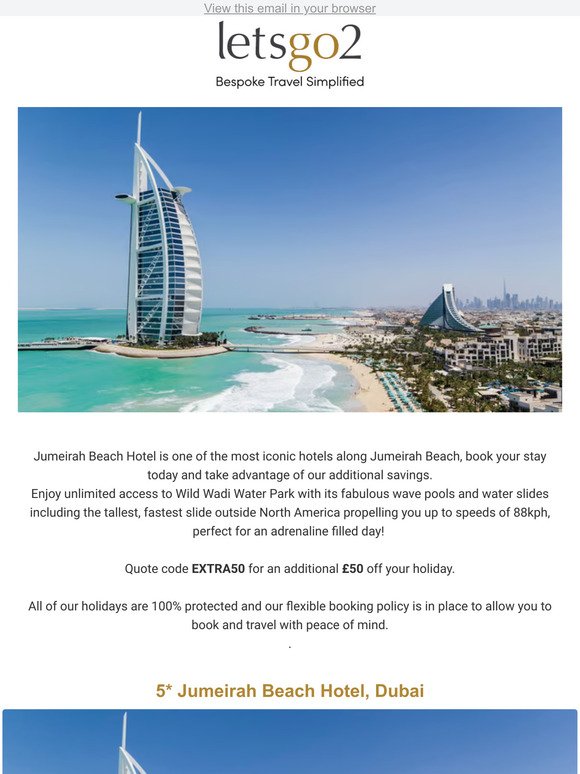Summer savings at Jumeirah Beach Hotel