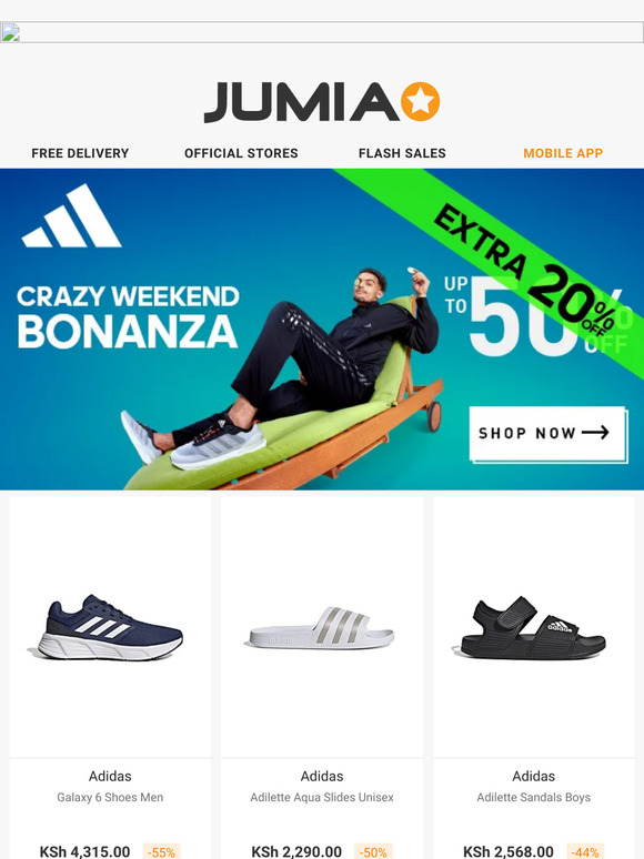 Enjoy extra 20% Off on your Adidas purchase this weekend 🎉