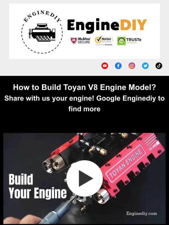 Enginediy: How to Build Toyan V8 Engine Model? | Milled