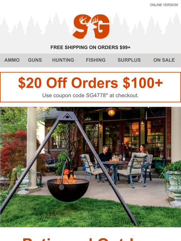 The Sportsman's Guide 20 off Orders 100 or More Milled