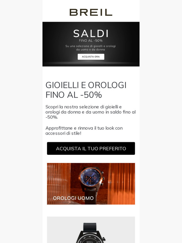 Saldi: orologi e gioielli fino al -50%