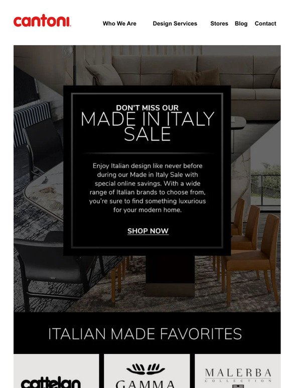 Made in Italy Sale - Spectacular Savings on Great Italian Design