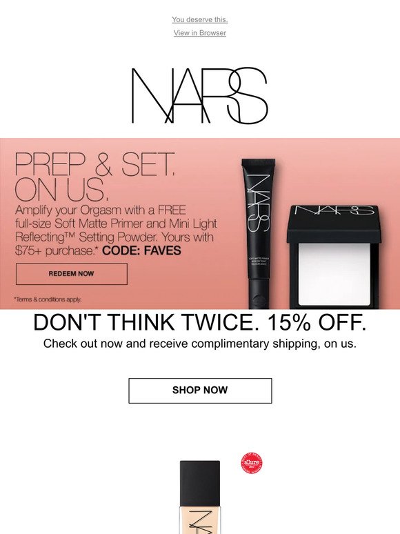 NARS Email Newsletters Shop Sales, Discounts, and Coupon Codes