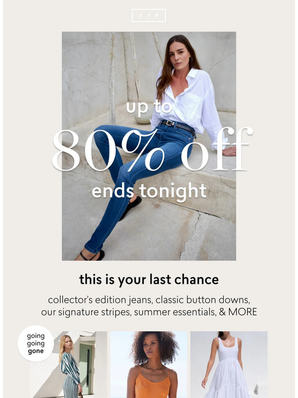 OUR SAMPLE SALE ENDS TONIGHT