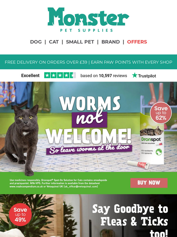 Monster Pet Supplies Earn Paw Points when you shop Milled