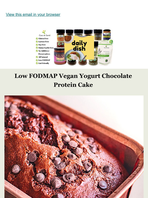 Casa de Sante Low FODMAP Vegan Yogurt Chocolate Protein Cake Milled