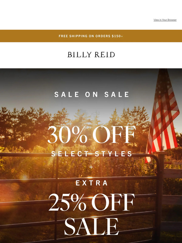 Billy Reid Inc. Email Newsletters Shop Sales Discounts and