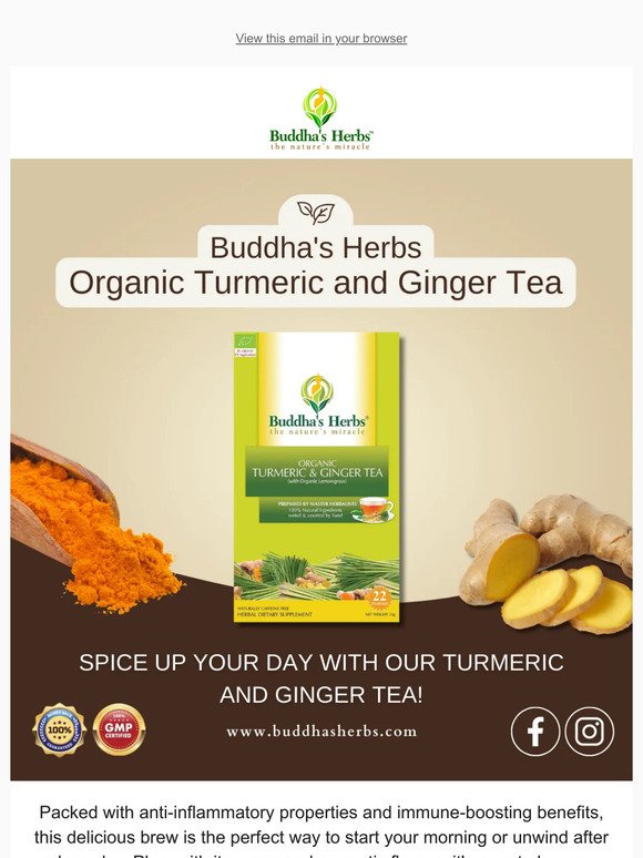 Spice up your day with our turmeric and ginger tea!