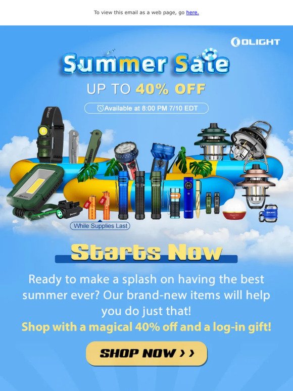 Up to 40% Off | Summer Sale Starts Now!