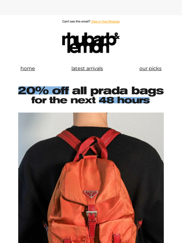 SALE - 20% off all Prada bags