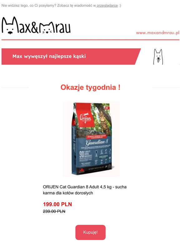 ✂Tniemy ceny na karmę Orijen dla Twojego kota🐈 Sprawdź nasze promocje dla Twojego psiaka🐕Nie przegap okazji !