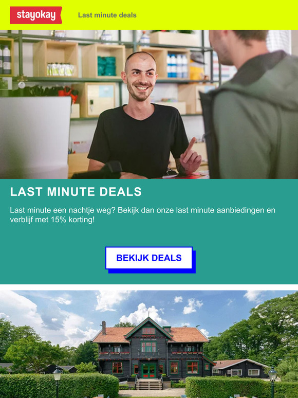 Boek nu een last minute met 15% korting! ⏰