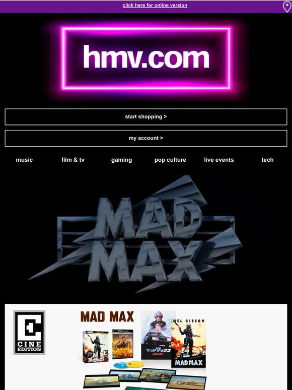 MAD MAX | Cine Editions⚡exclusive@hmv