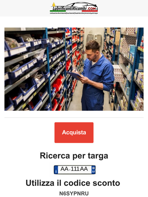 🤩 36% di sconto su ricambi auto selezionati, solo per te! Consegna 48H