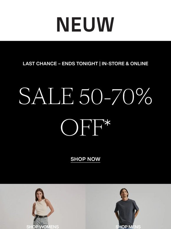 Sale Must End Tonight