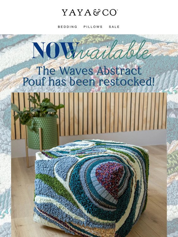 The Waves Abstract Pouf Has Been Restocked 🌊