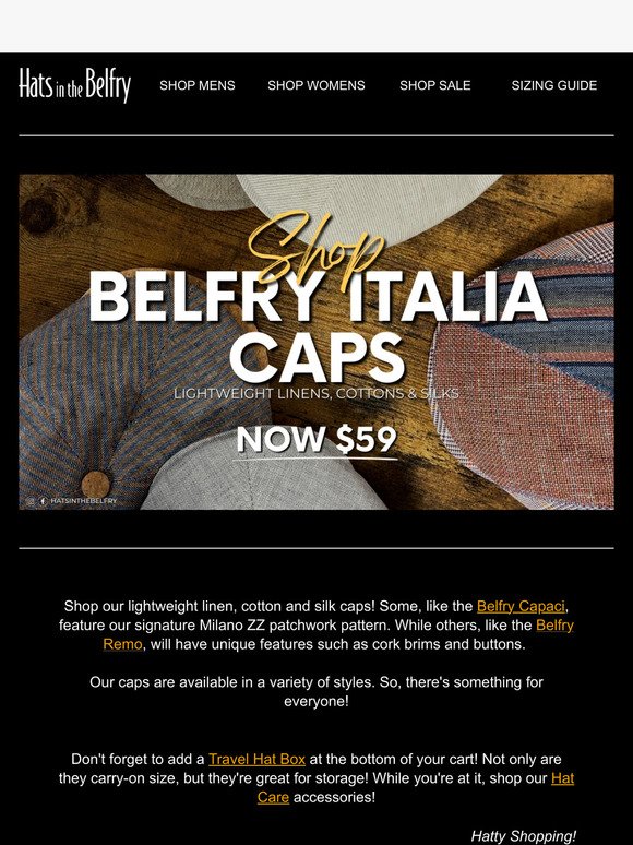SHOP $59 BELFRY ITALIA CAPS!! ✨