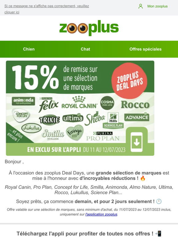 Zooplus BE: 📱 10 % de remise sur Concept for Life en exclusivité sur  l'appli !