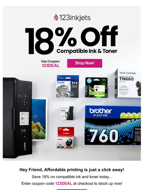 Hey Friend, we’re having a Ink & Toner sale & you're invited