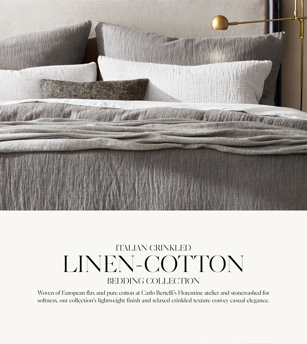 Restoration Hardware The Finest Linens Are Made in Italy. Explore