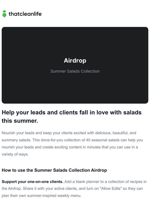 Airdrop: Summer Salads Collection 🥗