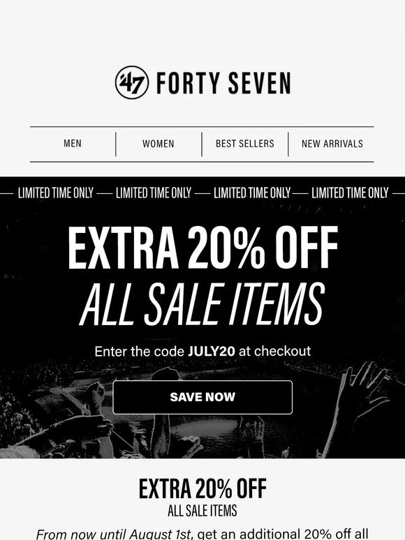 Get an Extra 20% Off Sale Items