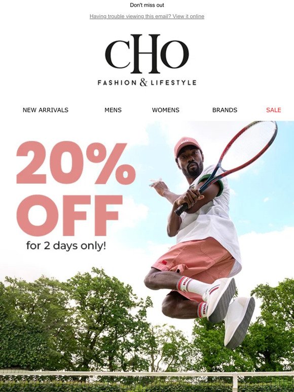 20% off for 48 hours!