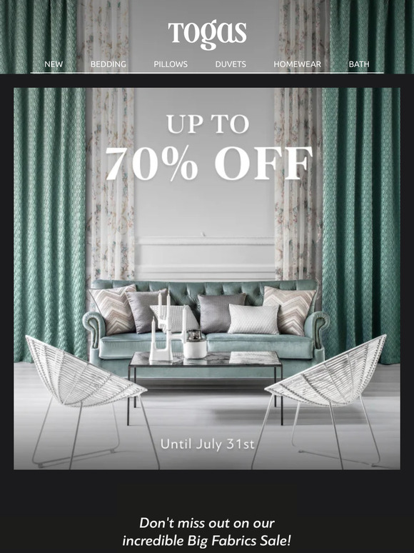 Togas Fabrics Sale
