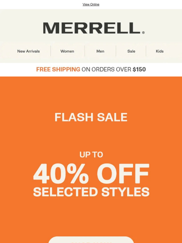 Flash Sale: Up to 40% off selected styles