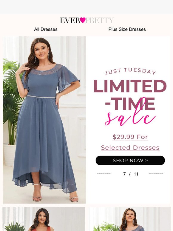 Crazy Tuesday:Just $29.99 For Selected Dresses