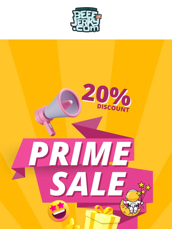 🚨 Jerky enthusiasts rejoice! It's Prime Time for our Beef Jerky Sale!