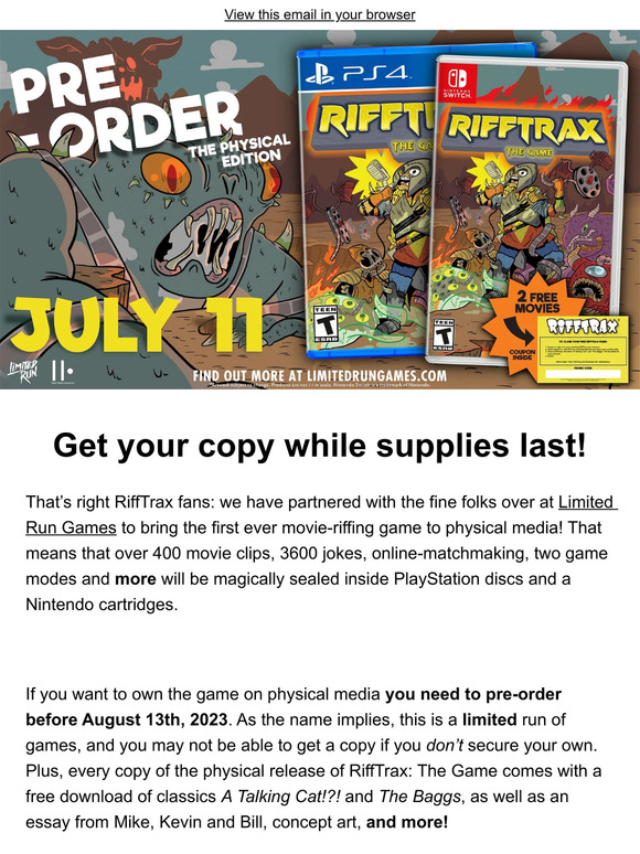 RiffTrax: The Game (PS4) – Limited Run Games