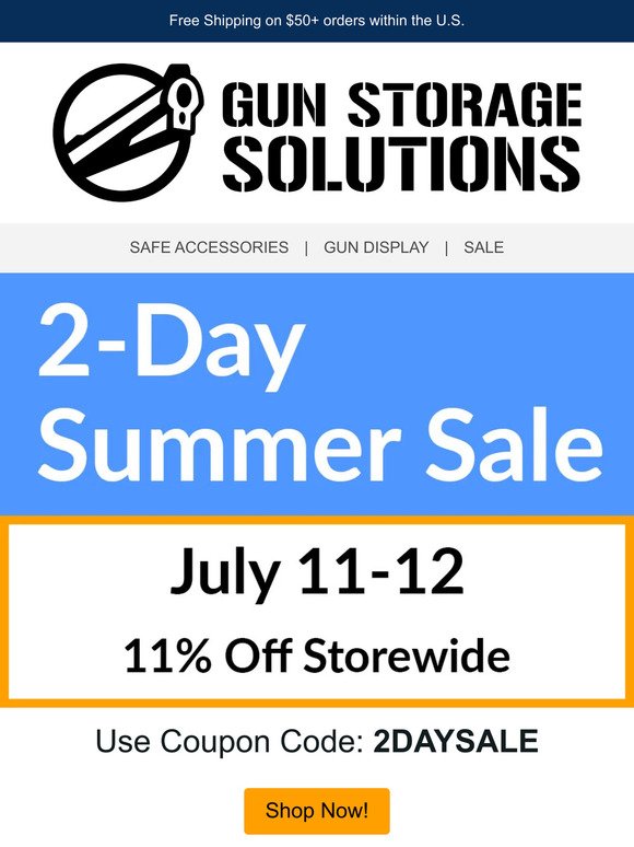 2-Day Summer Sale 11% Off Storewide