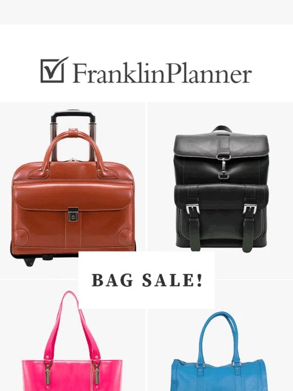 Franklin Covey Black Leather Rolling Laptop Briefcase Bag