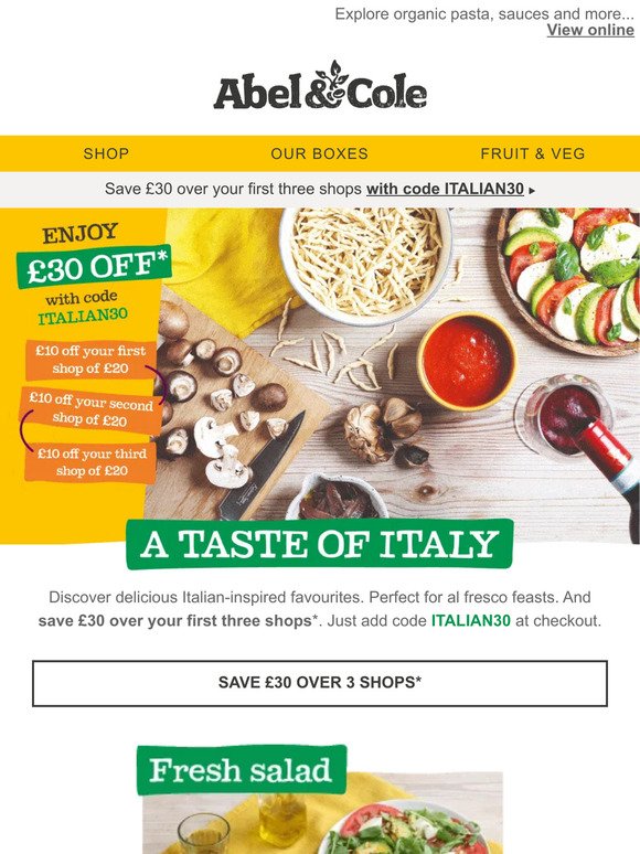 SAVE £30 on Italian-inspired food 🇮🇹🫒