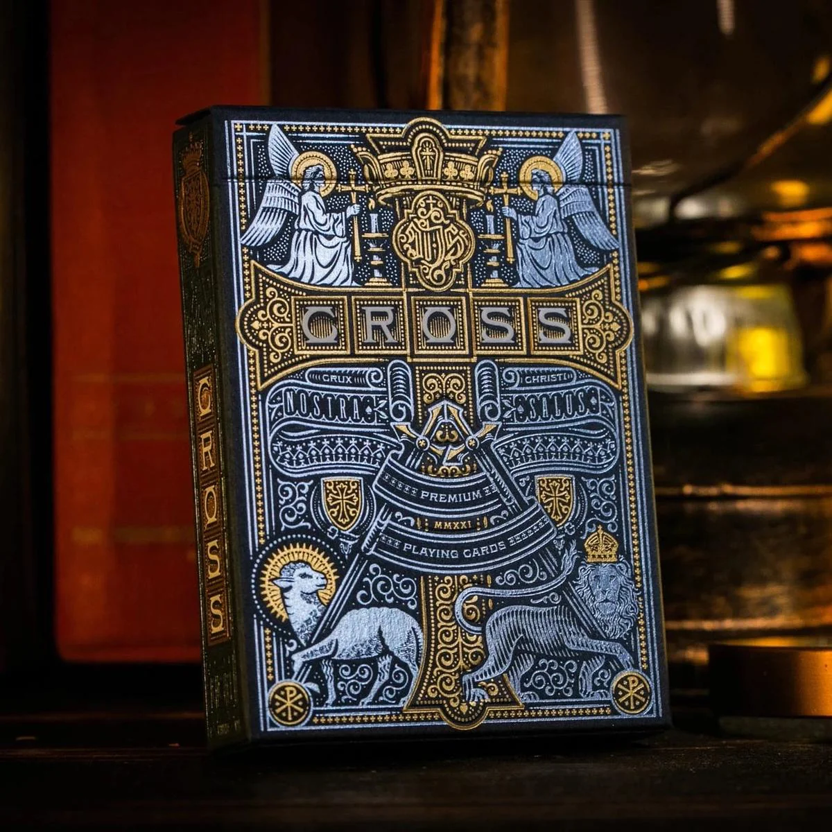 Blue Gilded Admiral Angels Cross Playing Cards - 1 of 150