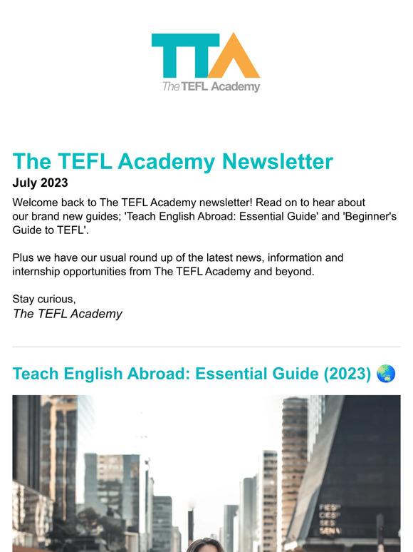 The TEFL Academy: ️ The TEFL Academy Newsletter — July 2023 | Milled