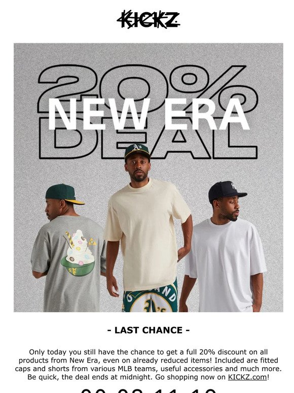 ! Last chance: 20% off all New Era products! 🤑