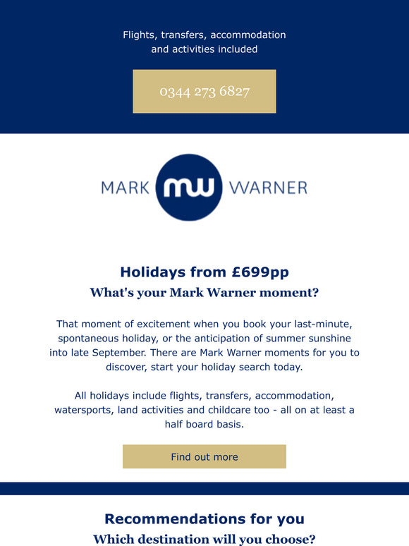 Mark Warner 2024 holidays at 2023 prices, or better Milled