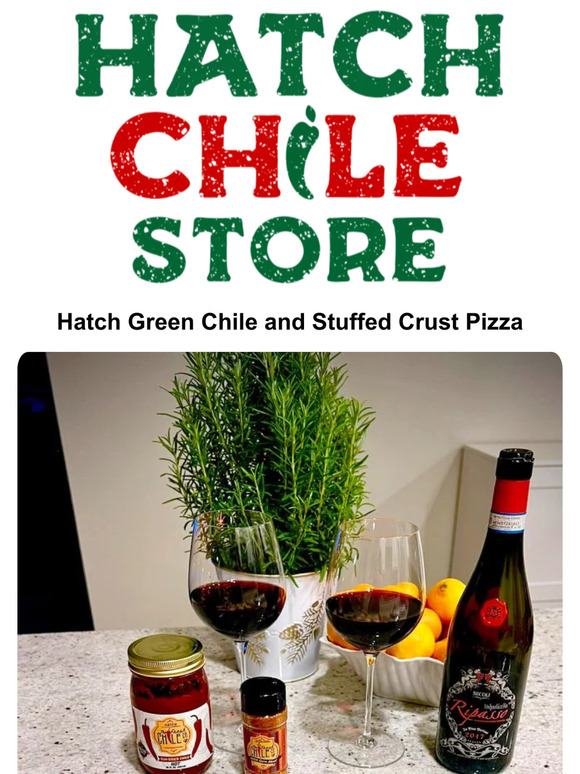 The Hatch Chile Company Stuffed Crust Pizza with Sausage and Hatch Green Chile Milled
