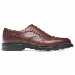 Hythe R Oxford Brogue in Mahogany Grain Leather