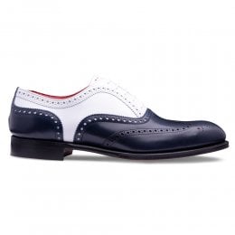 Wilton Oxford Brogue in Navy/White Calf Leather 
