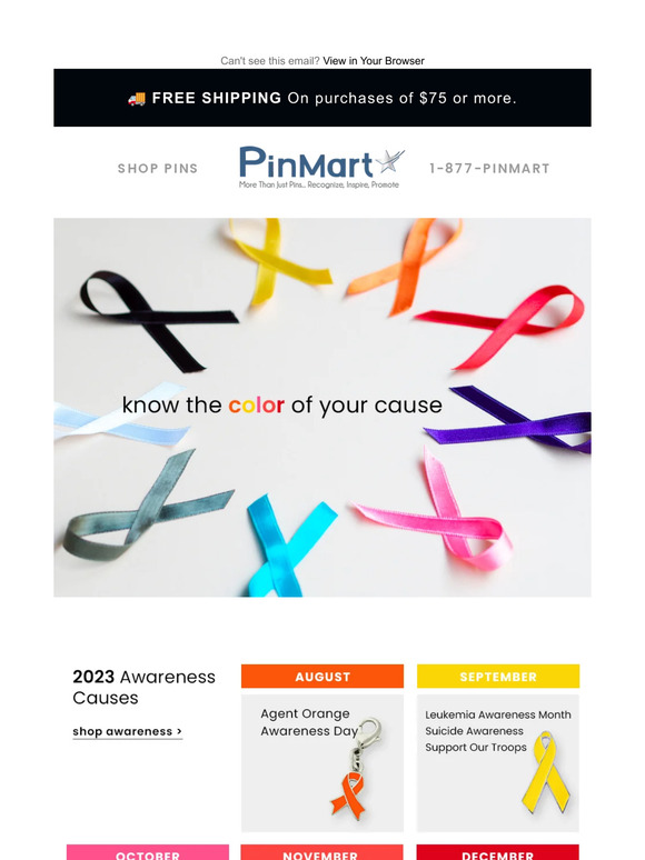 Orange Ribbon Pin | Orange | Animal Pins by PinMart