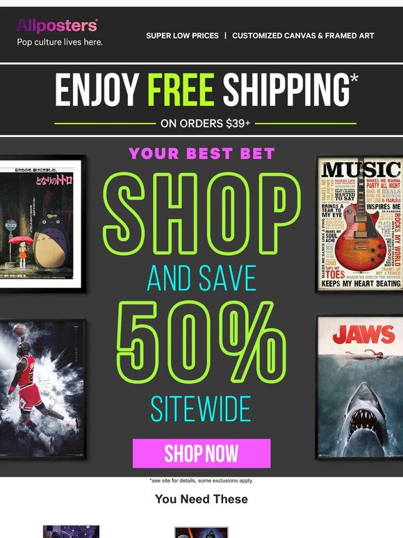 Hey there, get 50% off sitewide!
