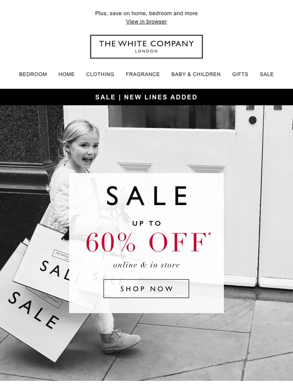 Up to 60% off for you and little ones