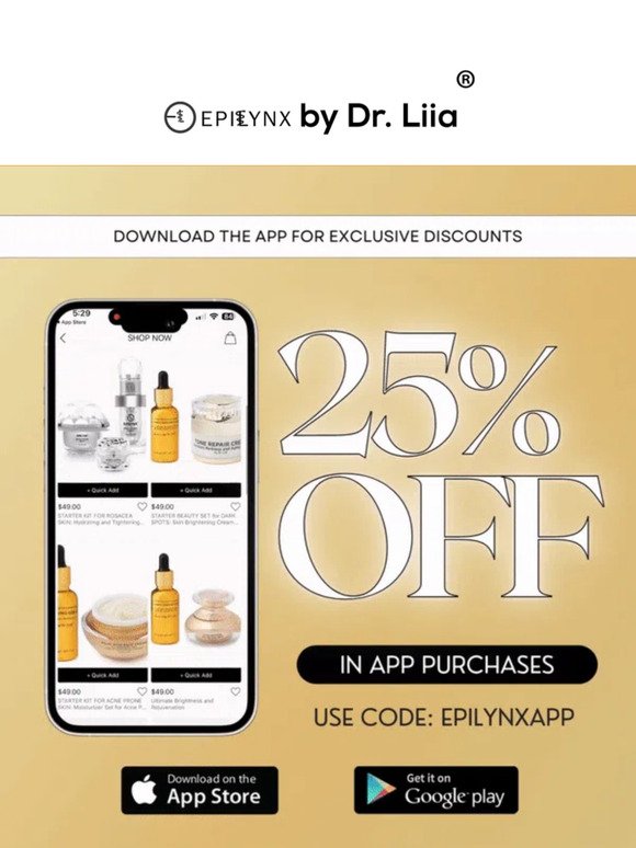 Download the EpiLynx app for 25% OFF!