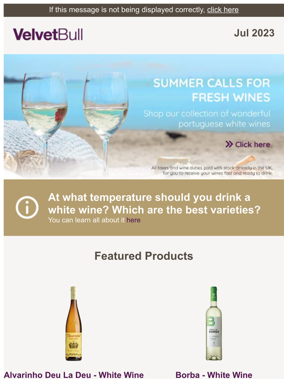 In the mood for a white wine for the summer days? - VelvetBull